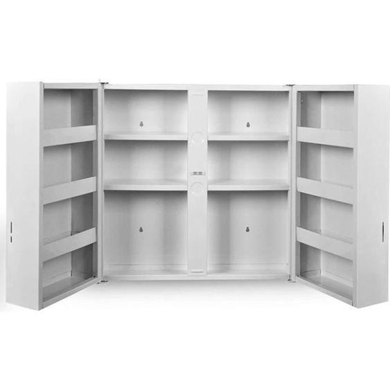 Armoire a pharmacie murale 53 x 53 cm 2 portes serrure blanc meuble a pharmacie armoire medicaments metal salle de bains