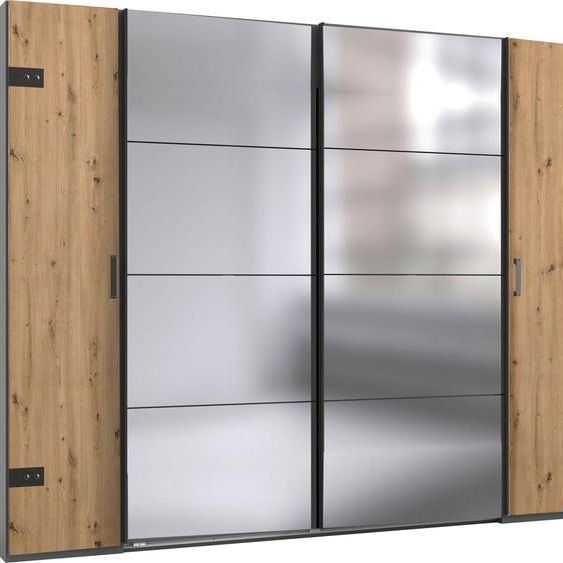 Armoire à portes battantes et coulissantes Stockholm, 270 x 65 x 210 cm, chêne graphite Artisan (18882)