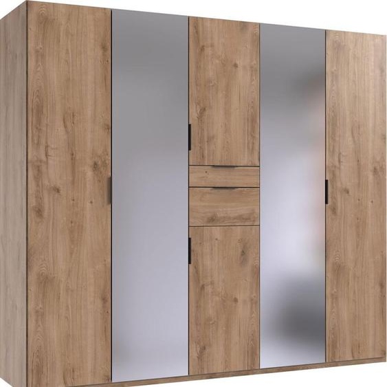 Armoire à portes battantes Moldau avec miroir, finition au choix : chêne planches