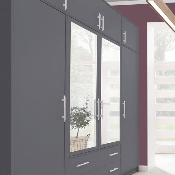 Armoire à portes battantes Smart 200 x 56 x 230 cm, anthracite, avec élément supérieur