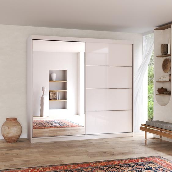 Armoire à portes coulissantes Armoire 233 cm blanc/blanc avec miroir - Multi 35