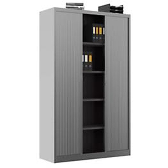 Armoire à rideaux métal Classtout - H.198 x L.120 cm - Corps Aluminium - Rideaux Aluminium