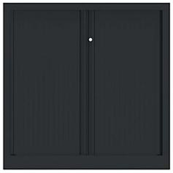 Armoire à rideaux métal Confort+ H.100 x L.100 cm - Corps Anthracite - Rideaux Anthracite