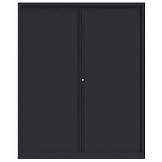 Armoire à rideaux métal Confort+ H.198 x L.160 cm - Corps Anthracite - Rideaux Anthracite