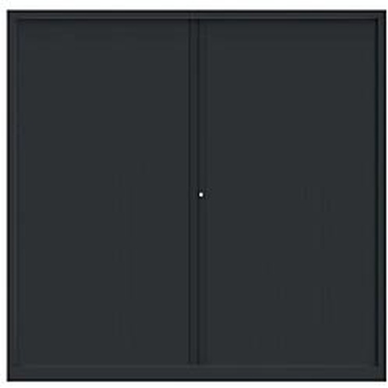 Armoire à rideaux métal Confort+ H.198 x L.180 cm - Corps Anthracite - Rideaux Anthracite