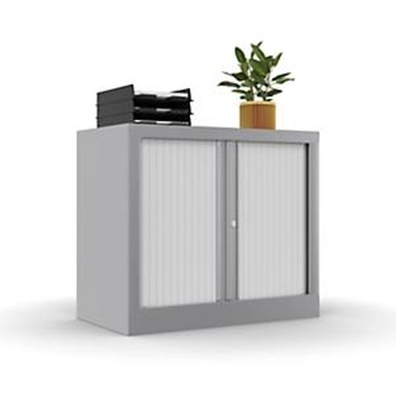 Armoire à rideaux métal Confort+ H.69,5 x L.80 cm - Corps Aluminium - Rideaux Blanc