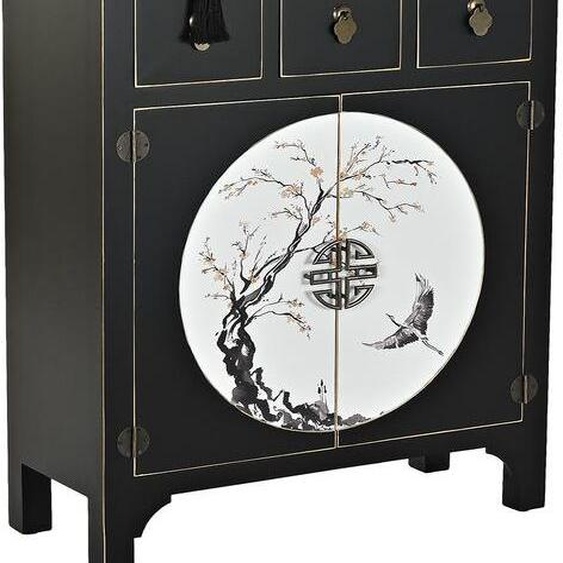 Armoire à tiroirs DKD Home Decor Noir Or Sapin Bois MDF Oriental 63 x 28 x 101 cm