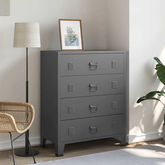 Armoire à tiroirs industrielle Anthracite 78x40x93 cm Métal