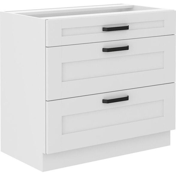 Armoire à tiroirs inférieure LAILI – largeur 80 cm, blanc
