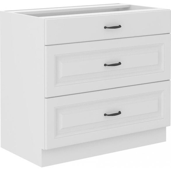 Armoire à tiroirs inférieure SOPHIA – largeur 80 cm, blanc