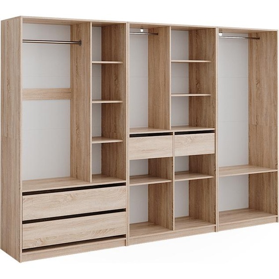 Armoire à vêtements Vicco Elmo Sonoma 280x200cm Lot de 3, Model 50208