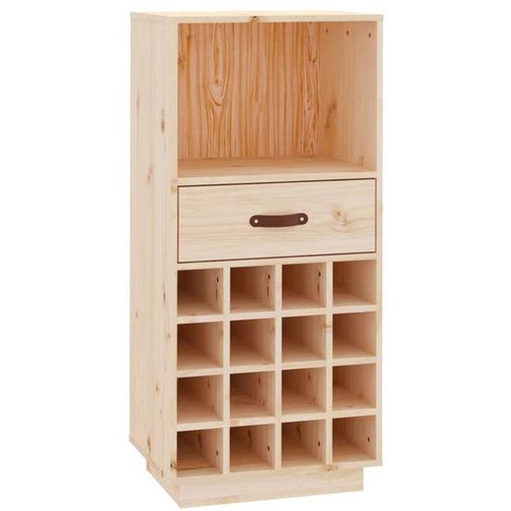 Armoire a vin jusqu a 16 bouteilles de vin avec tiroirs et compartiment 45 x 34 x 100 cm bois de pin DEC024421