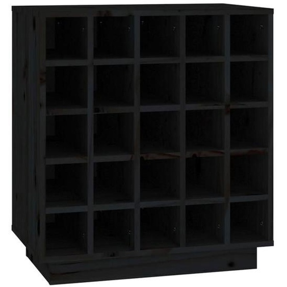 Armoire a vin jusqu a 25 bouteilles de vin 55,5 x 34 x 61 cm en bois de pin noir DEC024436