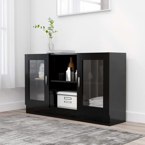 Armoire à vitrine Noir 120x30,5x70 cm Bois dingénierie