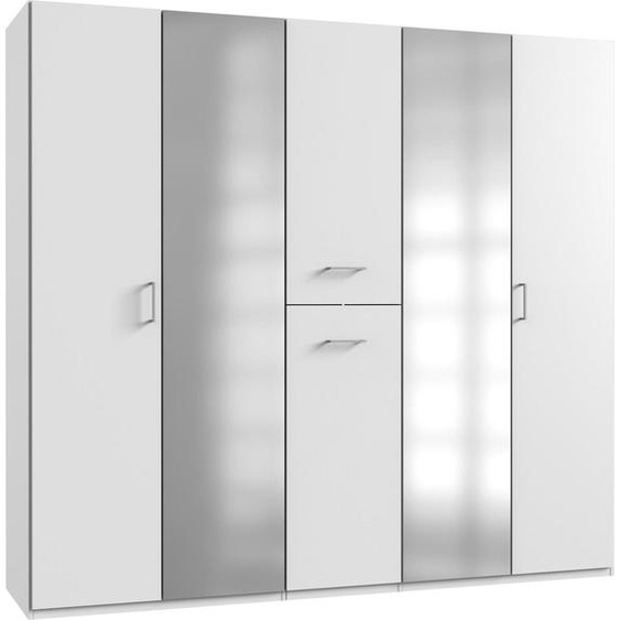 Armoire Armoire de chambre à coucher Lima 225x58x208cm blanc avec tiroirs de pharmacie