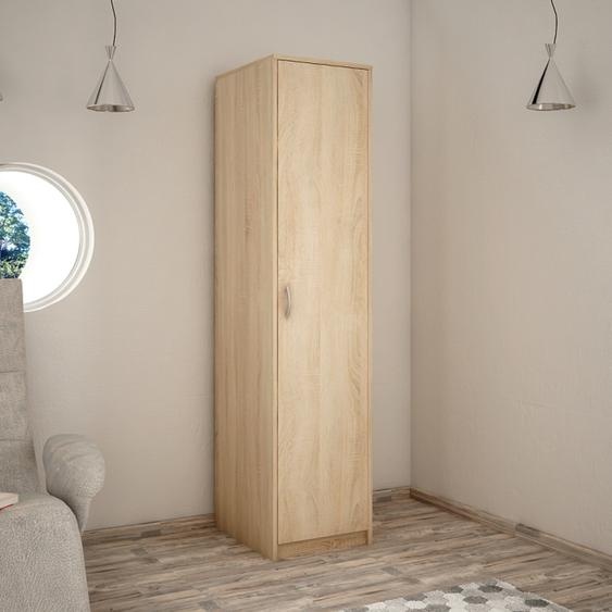 Armoire avec 1 porte, 1 tringle et 2 tablettes Armoire penderie largeur 40 cm Armoire étroite surface mate sonoma