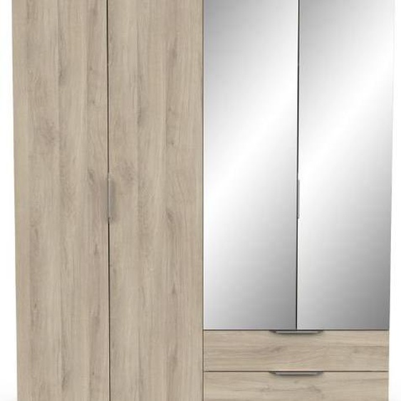Armoire avec 4 portes, 2 tiroirs et 2 miroirs Ghost - L157,3 cm