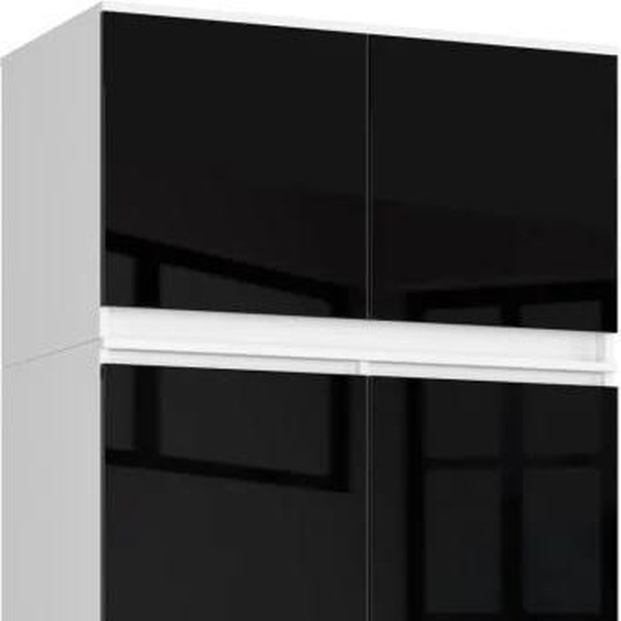 Armoire avec extension 90 cm LOTA - blanc / noir brillant