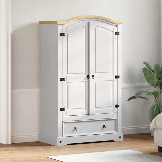 Armoire avec tiroir Blanc 101 x 52 x 170 cm Pin massif