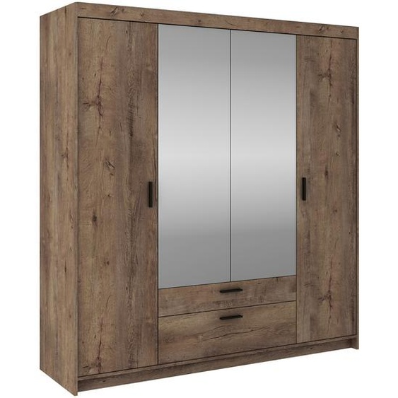 Armoire AX LIVING avec miroir Storicos Chêne Lefkas 4T 176,3 cm