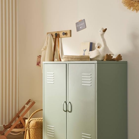 Armoire basse en métal, 2 portes vert