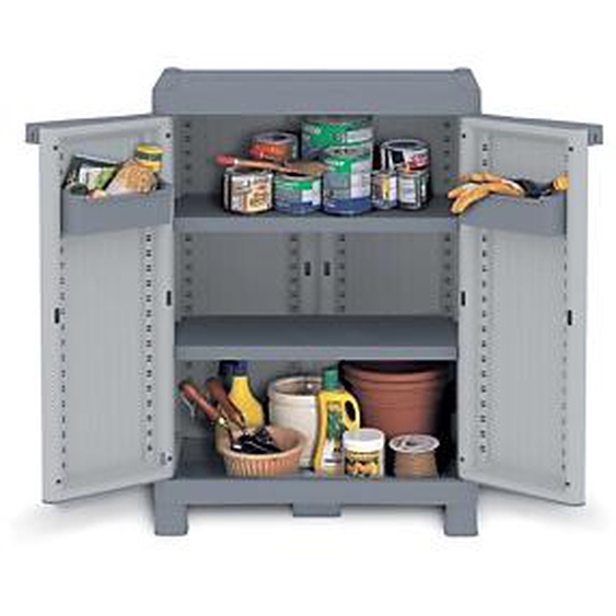 Armoire basse en résine 2 portes Domino l 70 x P 43,8 x H 90,60 cm