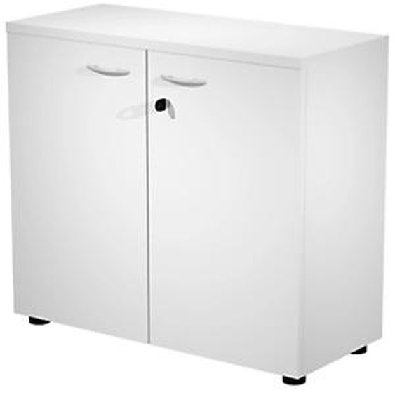 Armoire basse Pronto - L.80 x H.72 cm - 2 portes - Blanc