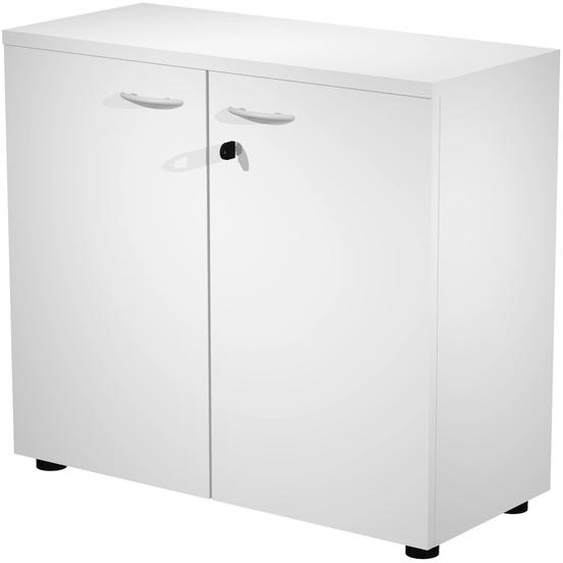 Armoire basse Pronto - L.80 x H.72 cm - 2 portes - Blanc