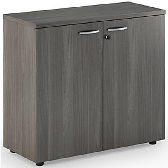Armoire basse Pronto - L.80 x H.72 cm - 2 portes - Cendre