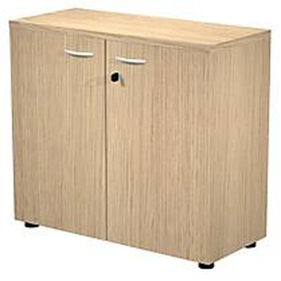 Armoire basse Pronto - L.80 x H.72 cm - 2 portes - Chêne