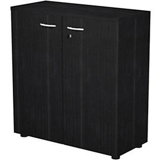 Armoire basse Pronto - L.80 x H.72 cm - 2 portes - Noir