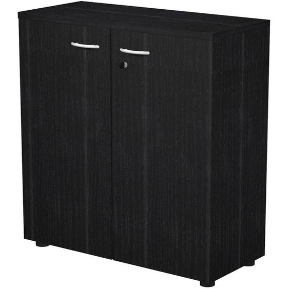 Armoire basse Pronto - L.80 x H.72 cm - 2 portes - Noir