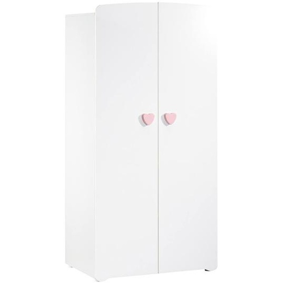 Armoire Bébé 2 Portes Blanc/rose