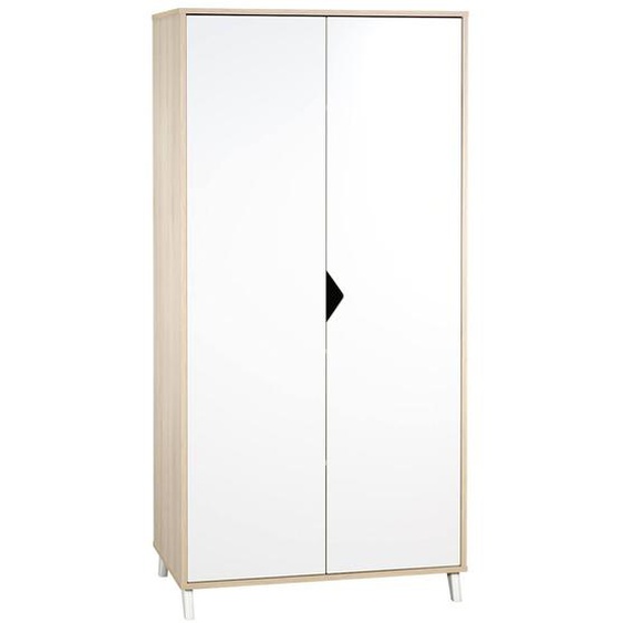 Armoire Bébé 2 Portes En Bois Blanc/beige