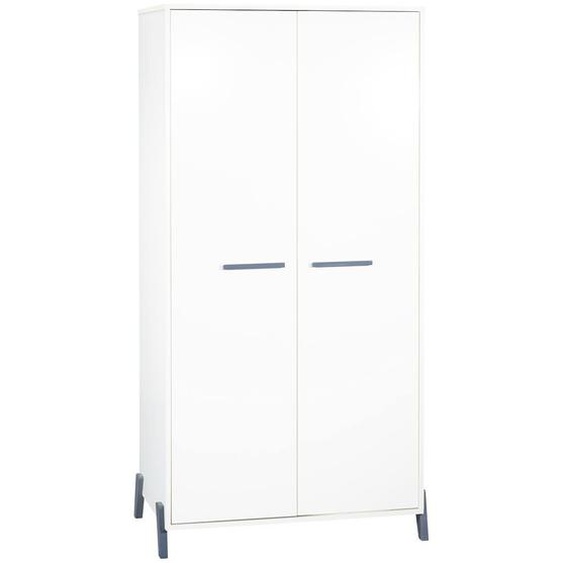 Armoire Bébé 2 Portes Sur Pieds En Bois Blanc/gris