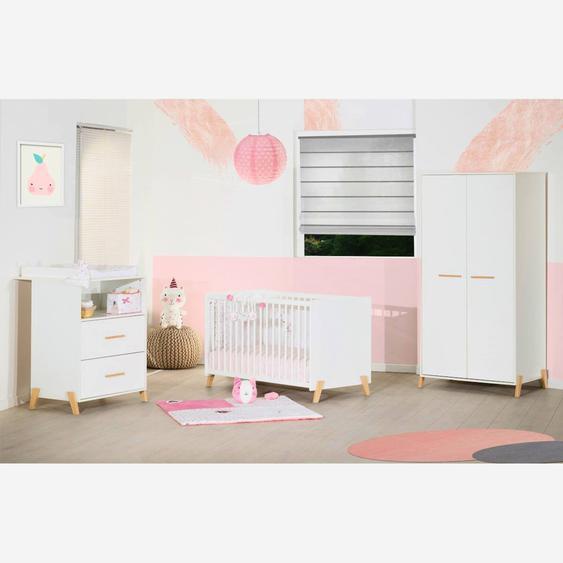 Armoire Bébé 2 Portes Sur Pieds En Bois Blanc/marron