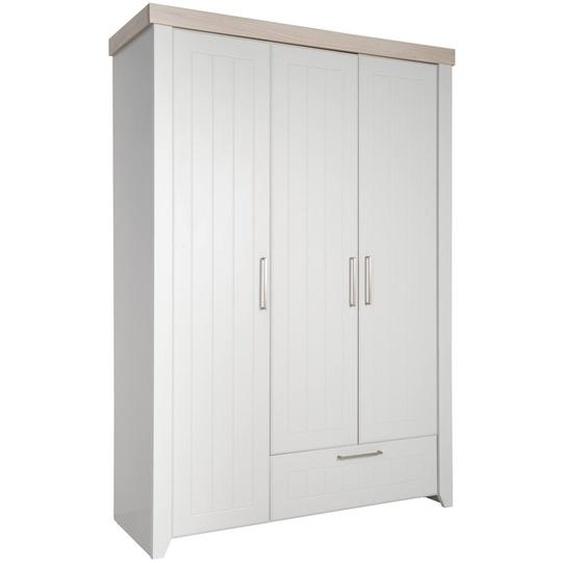 Armoire Bébé 3 Portes À Fermeture Douce Helene Gris Clair / Décor Bois Luna E