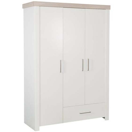 Armoire Bébé 3 Portes À Fermeture Douce Lucy Blanc Cassé / Décor Bois Luna