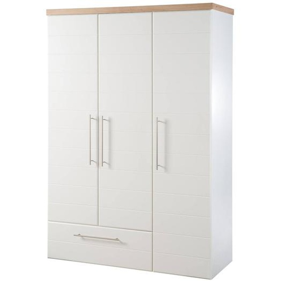 Armoire Bébé 3 Portes À Fermeture Douce Nele Blanc / Chêne Artisan