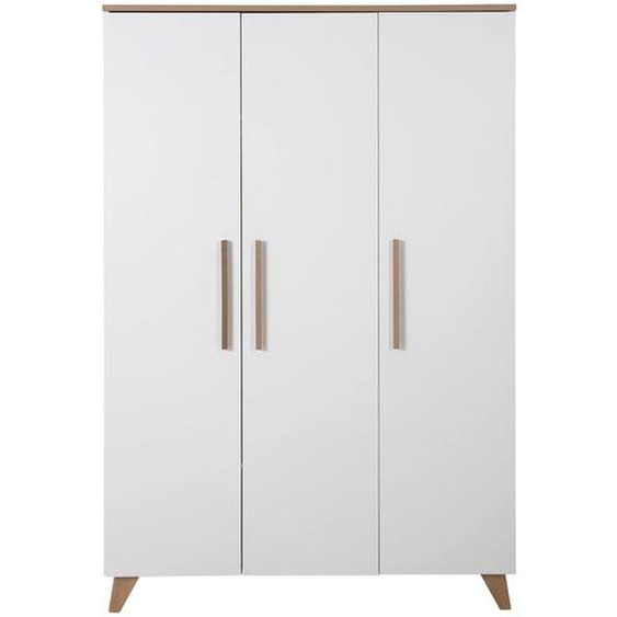Armoire Bébé 3 Portes À Fermeture Douce Ole Blanc - Chêne Foncé