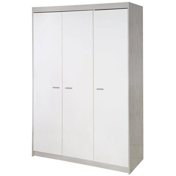 Armoire Bébé 3 Portes Battantes Julia - ROBA - Blanc / Chêne Sonoma - Penderie et 6 Étagères