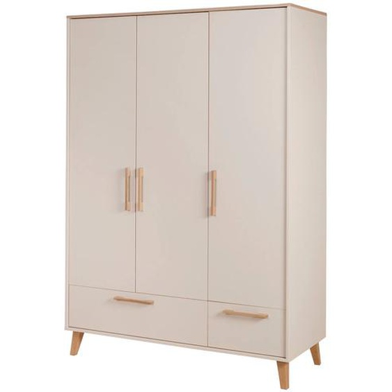 Armoire Bébé 3 Portes Et 2 Tiroirs À Fermeture Douce Jil Cashmere / Décor Châtaignier