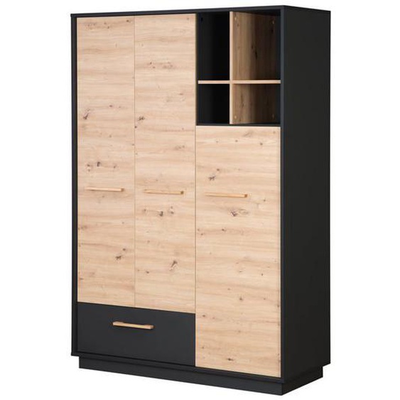 Armoire Bébé 3 Portes Lenn - ROBA - Anthracite / Chêne Artisan - Élégance et Praticité