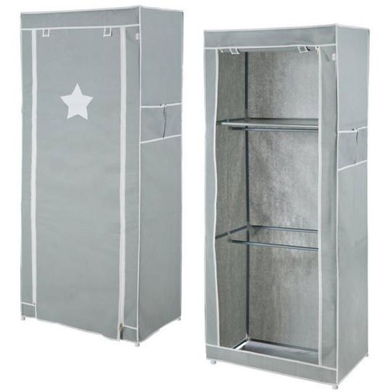 Armoire bébé ROBA Little Stars - 2 penderies - 1 étagère - Vert de gris