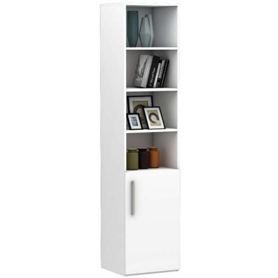 Armoire bibliothèque demi-porte 4 étagères MULTIMO largeur 50 cm blanc