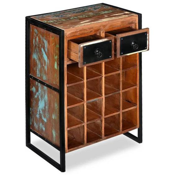 Armoire bouteilles | étagère de rangement KIMMY - Casier à bouteilles 16 bouteilles - bois massif de récupération BFLC19314387