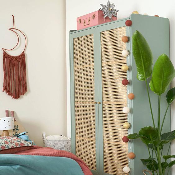 Armoire cannage LIGNE POÉSIE vert