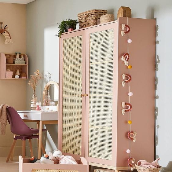 Armoire cannage POÉSIE rose