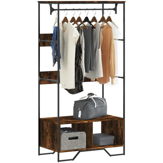 Armoire chêne fumé 90x50x180 cm bois dingénierie