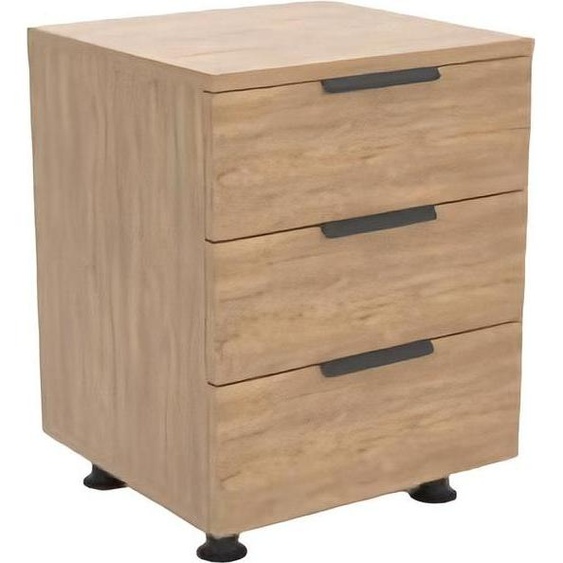 Armoire Commode à 3 tiroirs Rangement Salon Bureau Beige